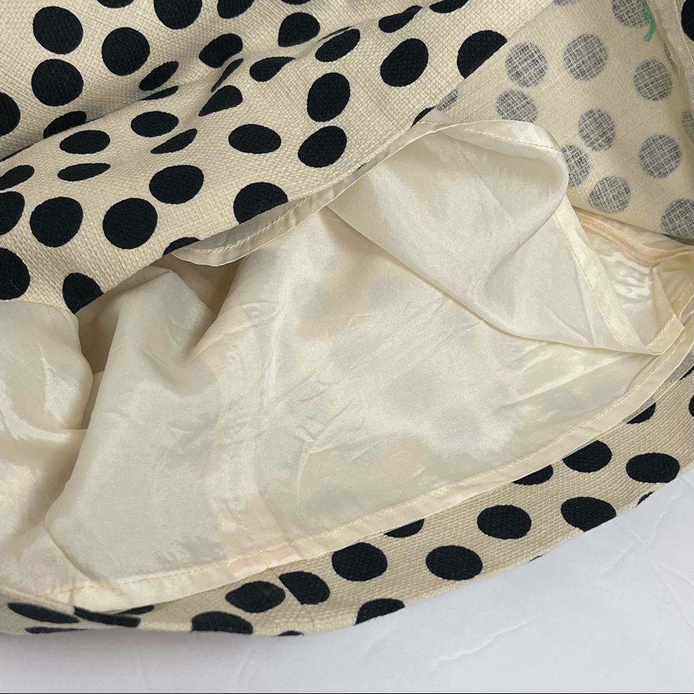 J Crew 100% Cotton Cream & Black Polka Dot Dress - Picture 7 of 11